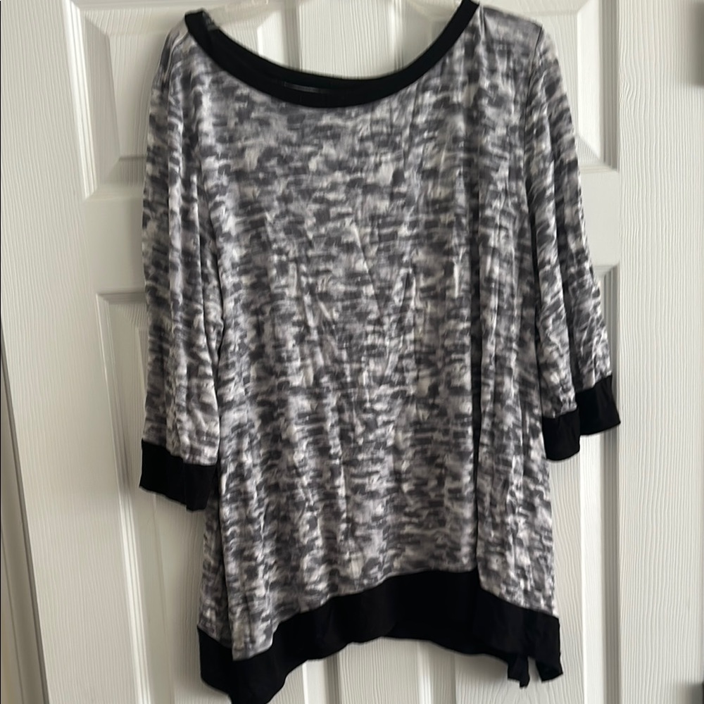 Donna Karen Sleepwear - Stylish SOFT Black and Gray Top - 2x